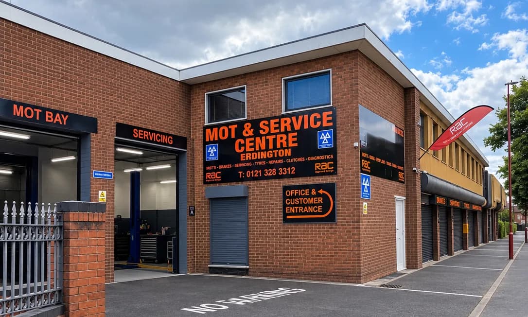 MOT & Service Centre Erdington on Tyburn Road — MOT bay and servicing entrance